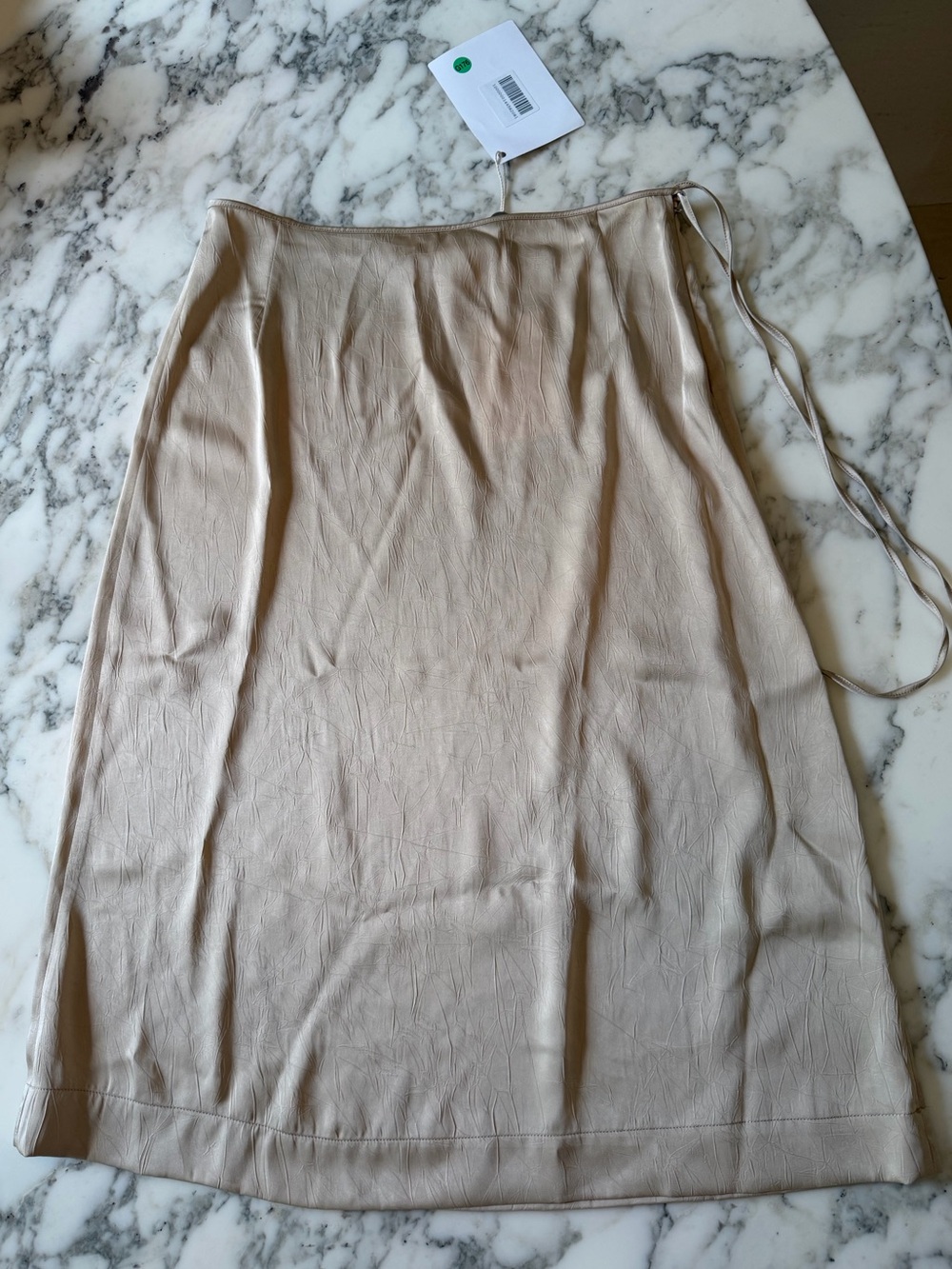 NWT JUCCA Champagne Satin Midi Skirt Made in Italy Size 42